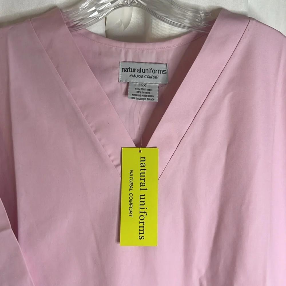 Women's Pink V-Neck Medical Scrub Set
